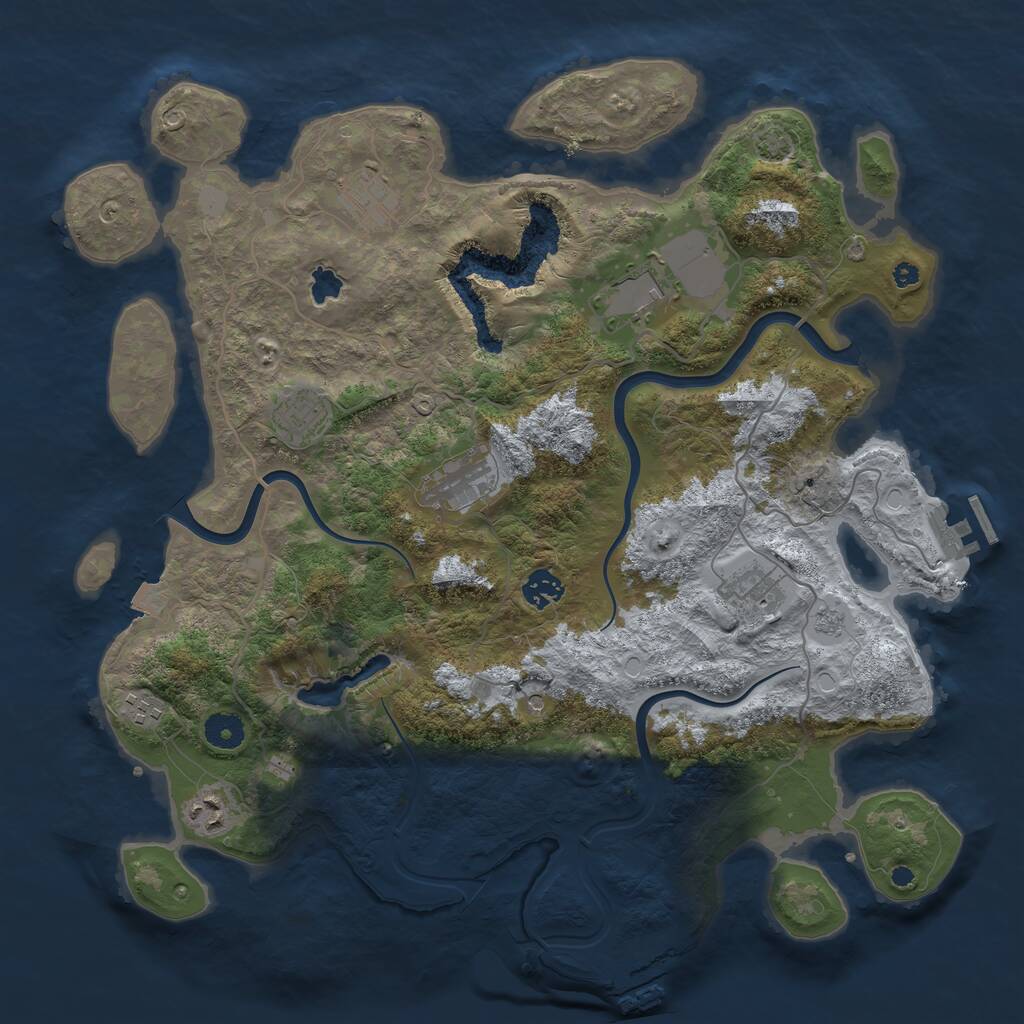 Rust Map: Procedural Map, Size: 4000, Seed: 549842016, 14 Monuments