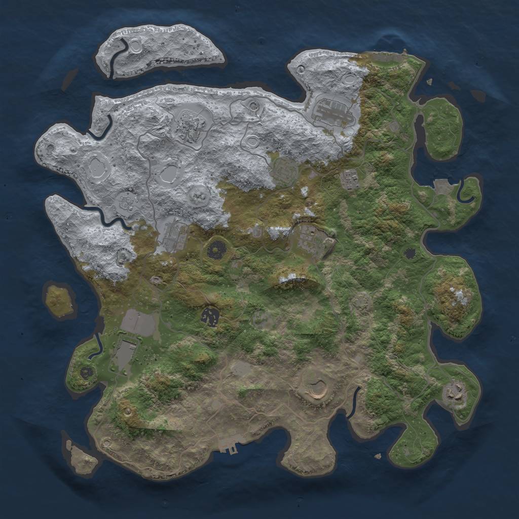 Rust Map: Procedural Map, Size: 4100, Seed: 15431, 18 Monuments