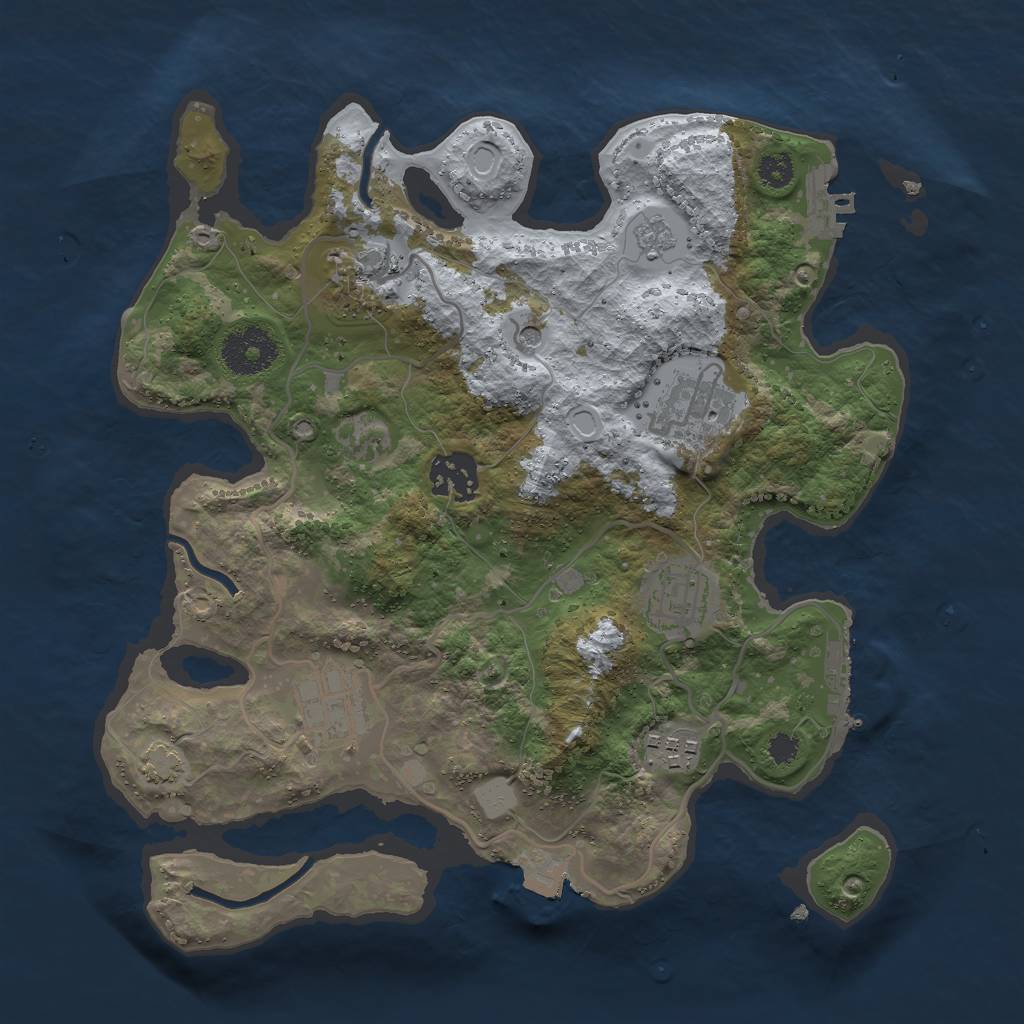 Rust Map: Procedural Map, Size: 3000, Seed: 1631961093, 14 Monuments