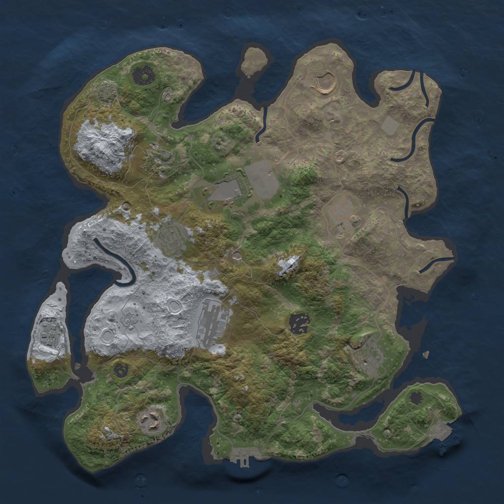 Rust Map: Procedural Map, Size: 3500, Seed: 1021820122, 17 Monuments