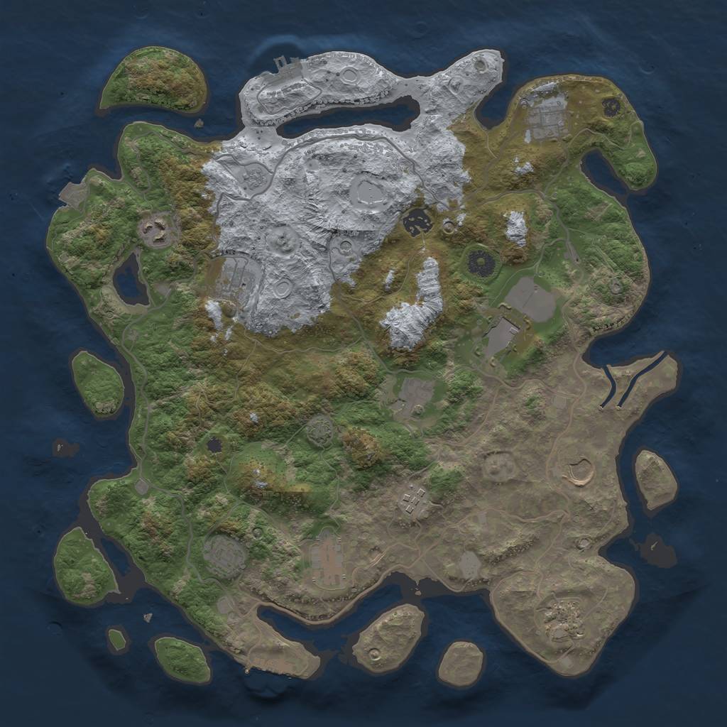 Rust Map: Procedural Map, Size: 4000, Seed: 1597255725, 19 Monuments