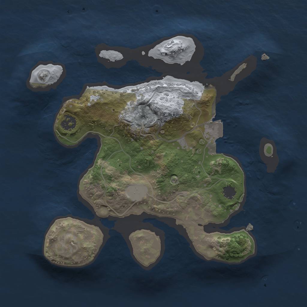 Rust Map: Procedural Map, Size: 2050, Seed: 8971245, 3 Monuments