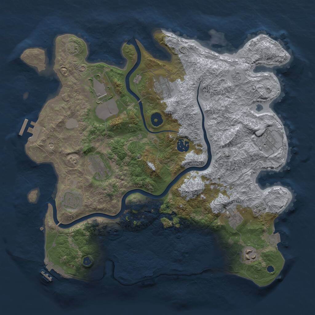 Rust Map: Procedural Map, Size: 3700, Seed: 41791, 15 Monuments