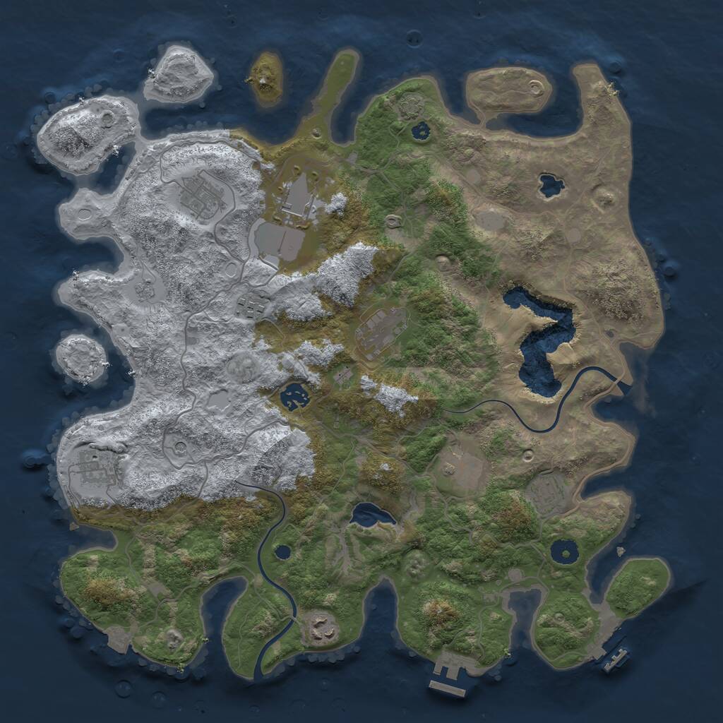 Rust Map: Procedural Map, Size: 4000, Seed: 66128780, 15 Monuments