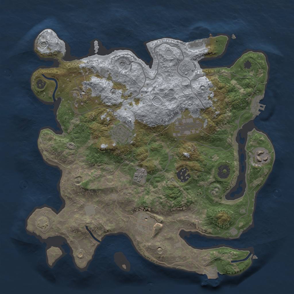 Rust Map: Procedural Map, Size: 3200, Seed: 353, 15 Monuments