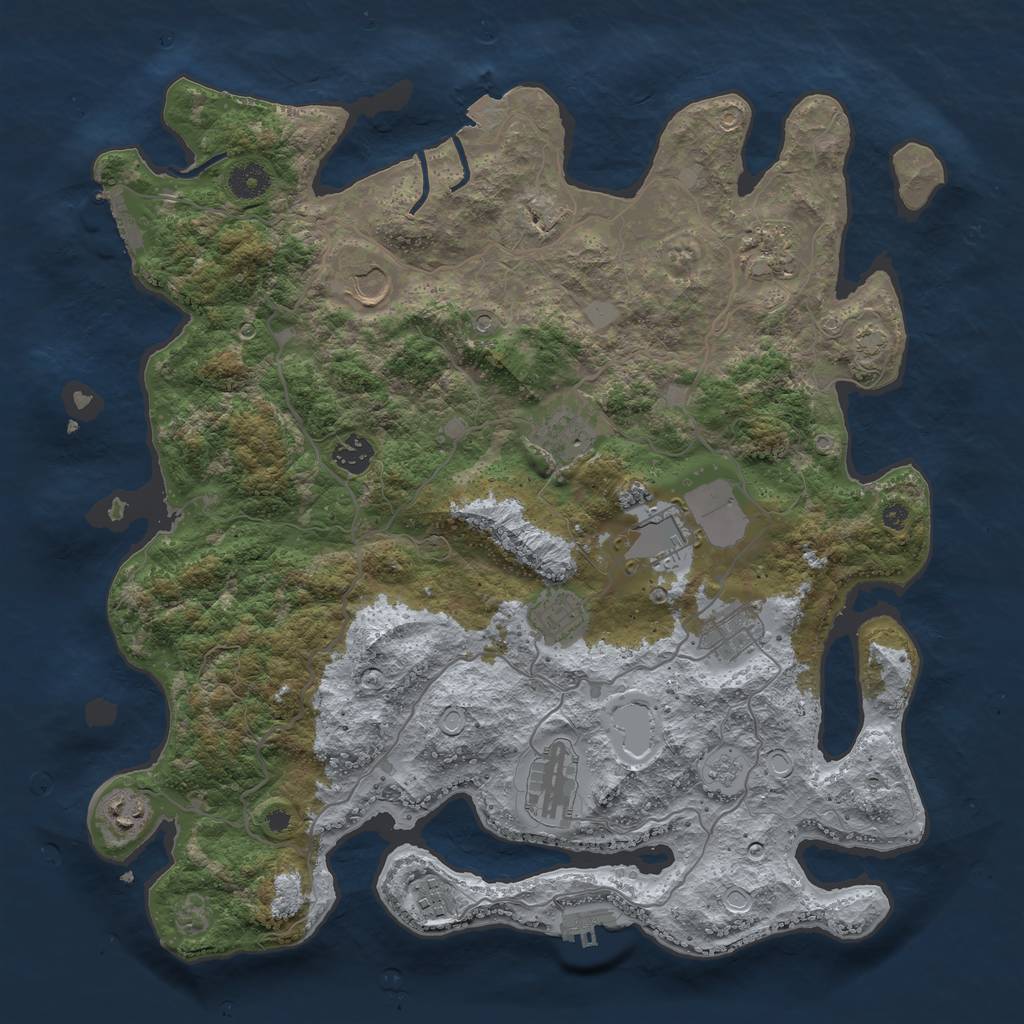 Rust Map: Procedural Map, Size: 4000, Seed: 1662709021, 18 Monuments