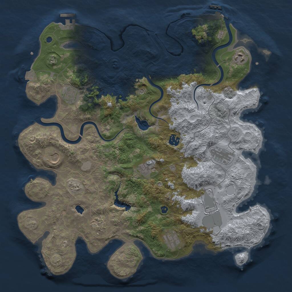 Rust Map: Procedural Map, Size: 4000, Seed: 772162723, 16 Monuments