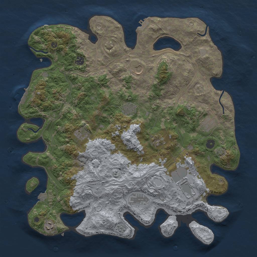 Rust Map: Procedural Map, Size: 4250, Seed: 846513445, 18 Monuments