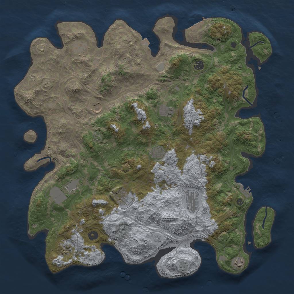 Rust Map: Procedural Map, Size: 4500, Seed: 1613220923, 19 Monuments
