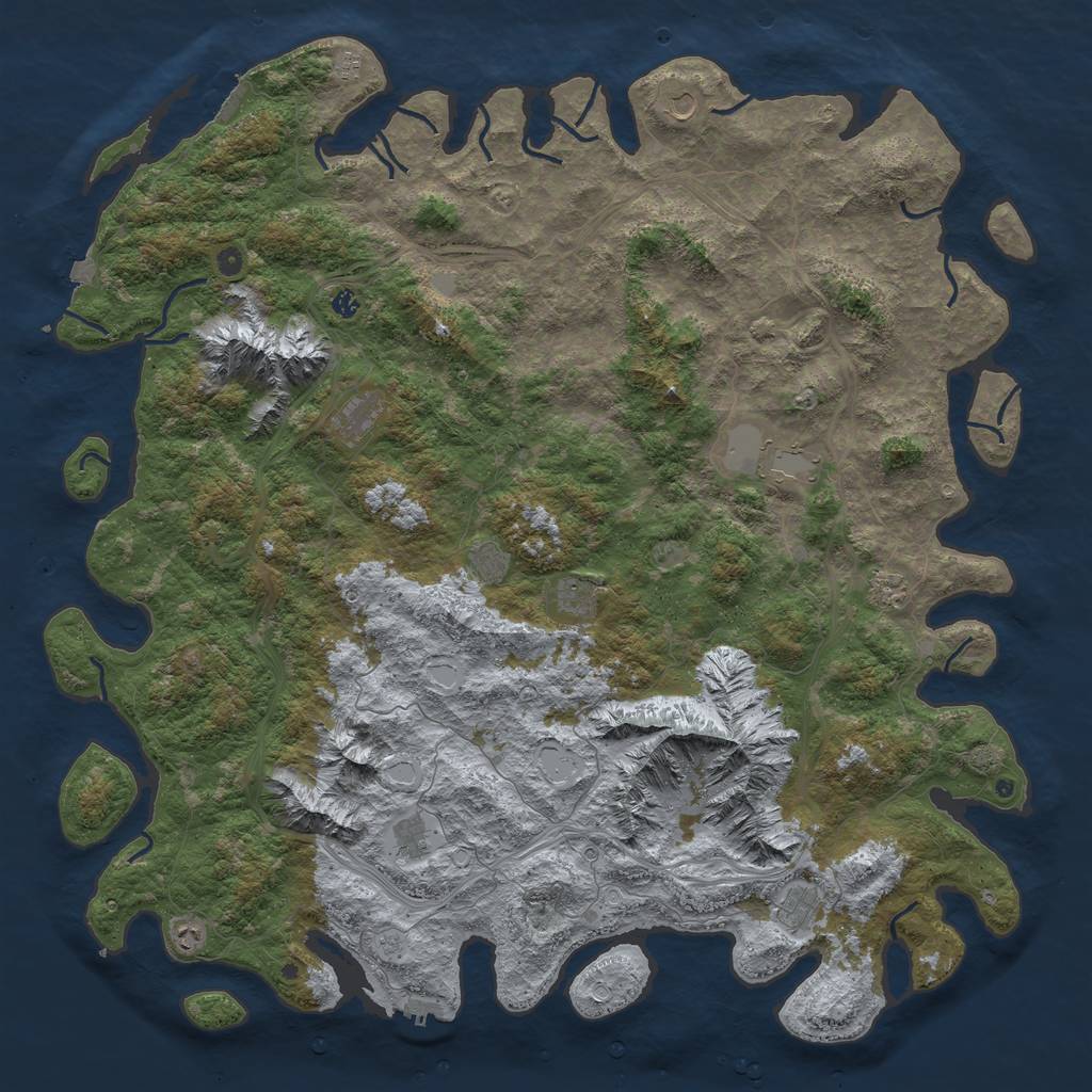 Rust Map: Procedural Map, Size: 6000, Seed: 1621287381, 19 Monuments