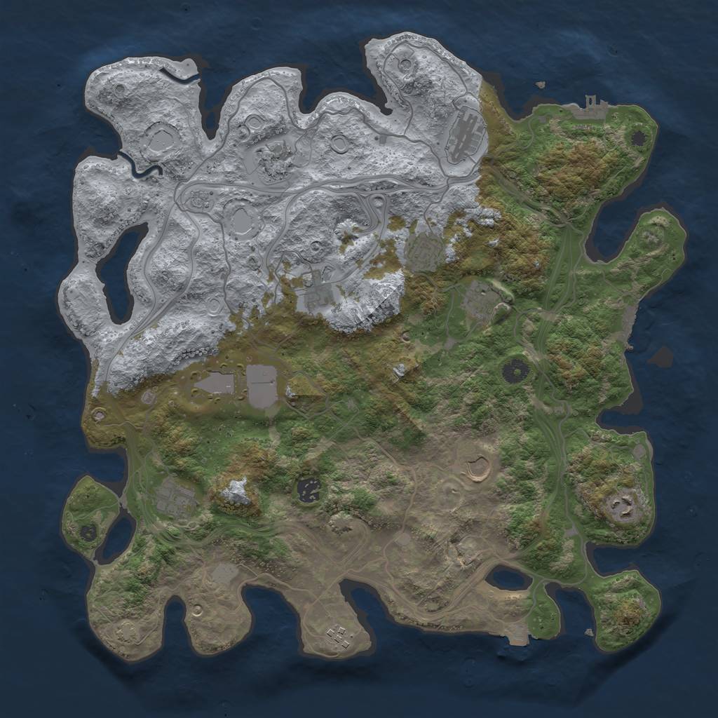 Rust Map: Procedural Map, Size: 4250, Seed: 1694846281, 19 Monuments