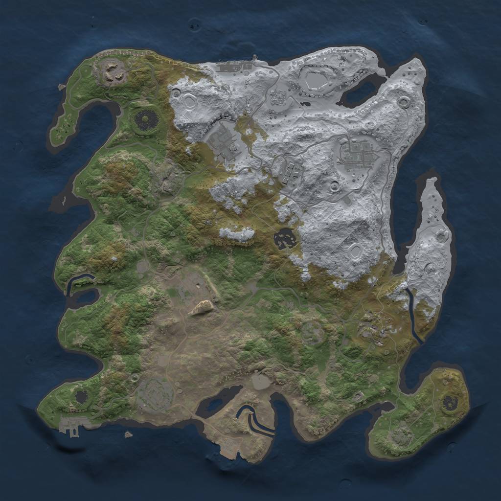 Rust Map: Procedural Map, Size: 3400, Seed: 63298639, 15 Monuments