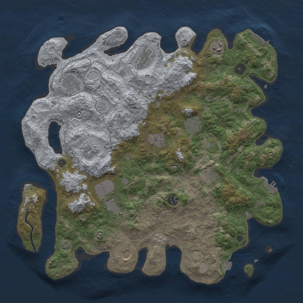 Rust Map: Procedural Map, Size: 4100, Seed: 90912706, 19 Monuments