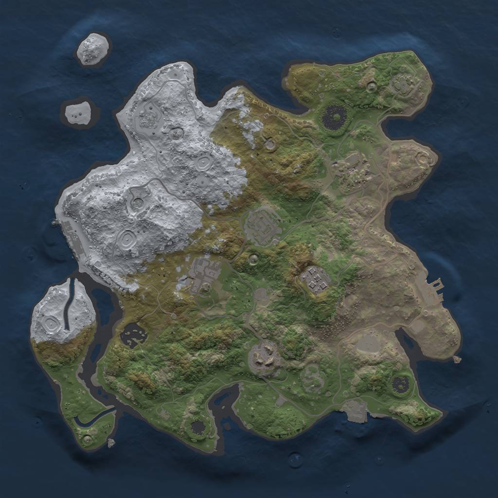 Rust Map: Procedural Map, Size: 3000, Seed: 9863514, 14 Monuments