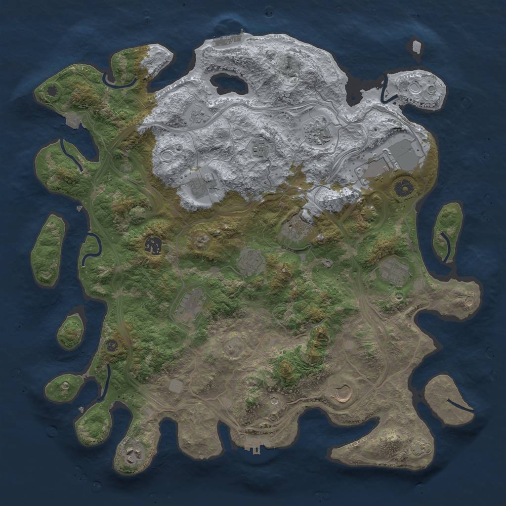 Rust Map: Procedural Map, Size: 4250, Seed: 6251, 19 Monuments