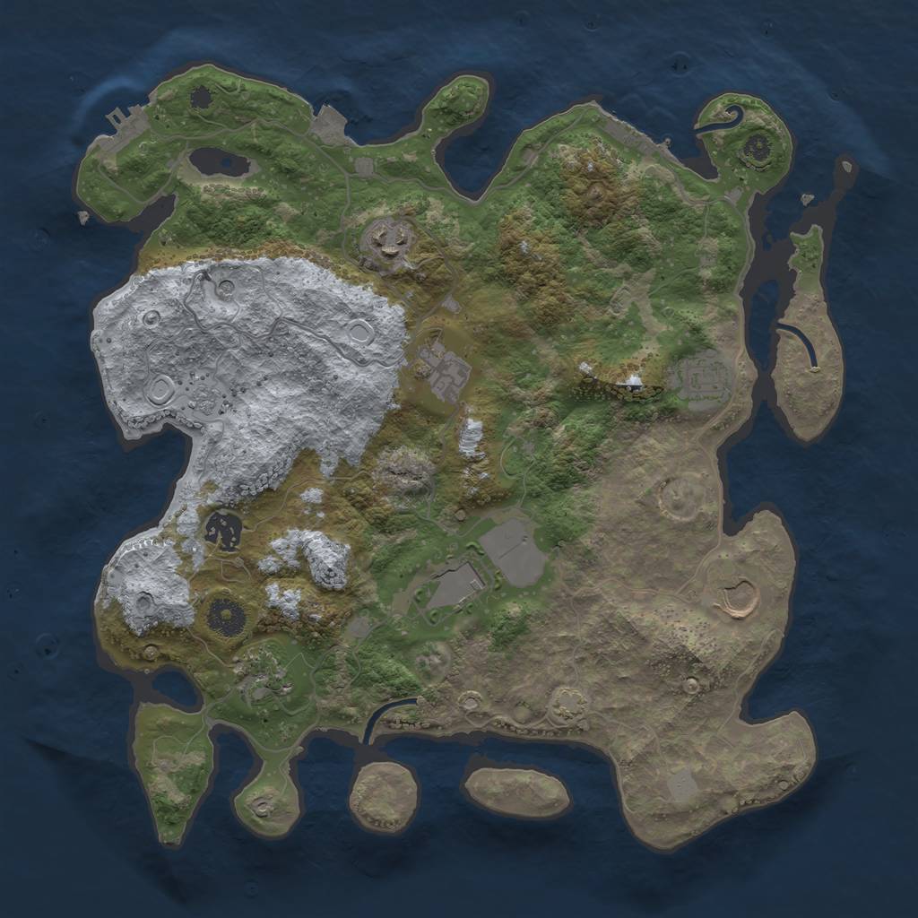Rust Map: Procedural Map, Size: 3605, Seed: 3486489, 15 Monuments
