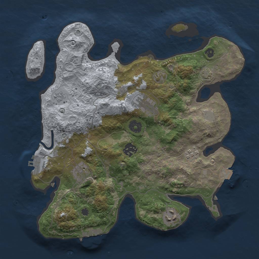 Rust Map: Procedural Map, Size: 3000, Seed: 13192021, 13 Monuments