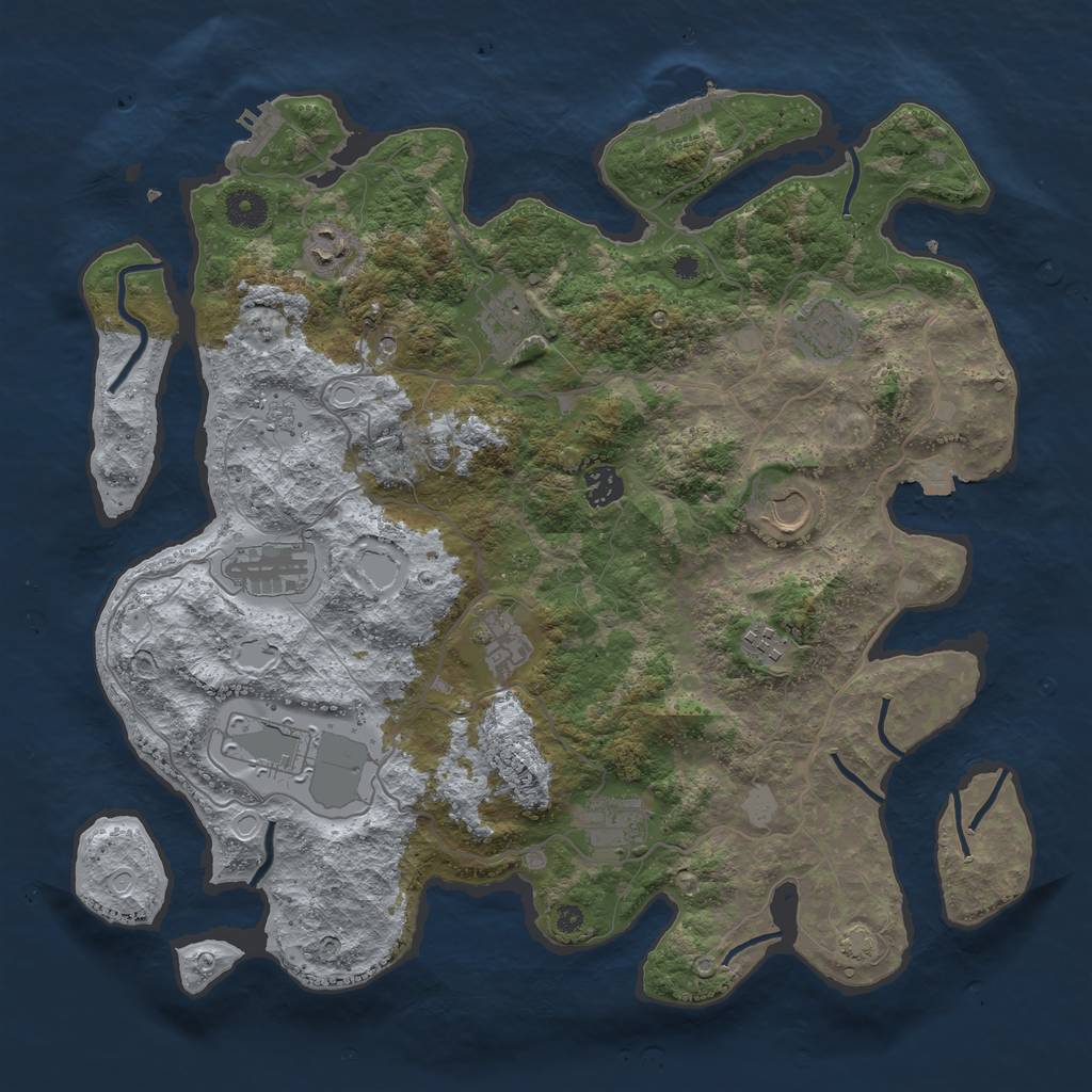 Rust Map: Procedural Map, Size: 4000, Seed: 260983034, 18 Monuments