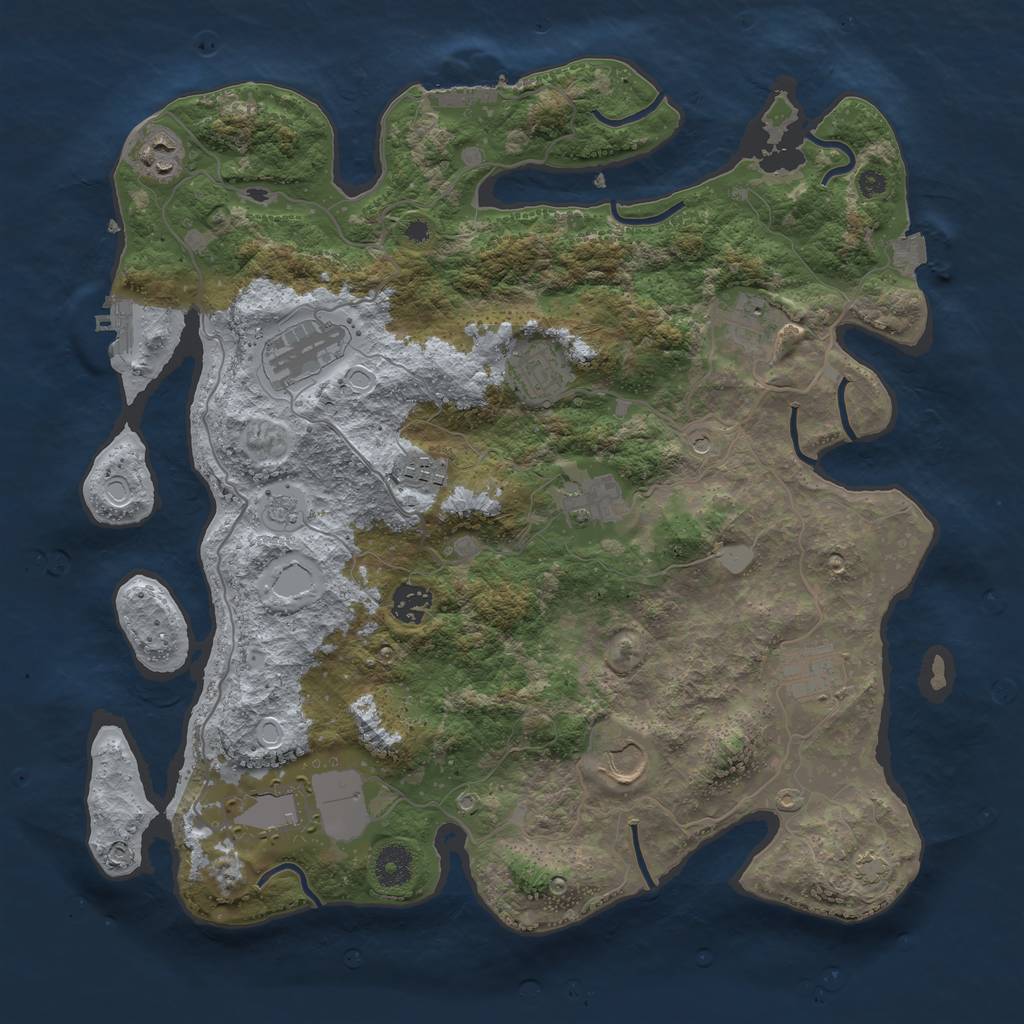 Rust Map: Procedural Map, Size: 3800, Seed: 2024030101, 18 Monuments