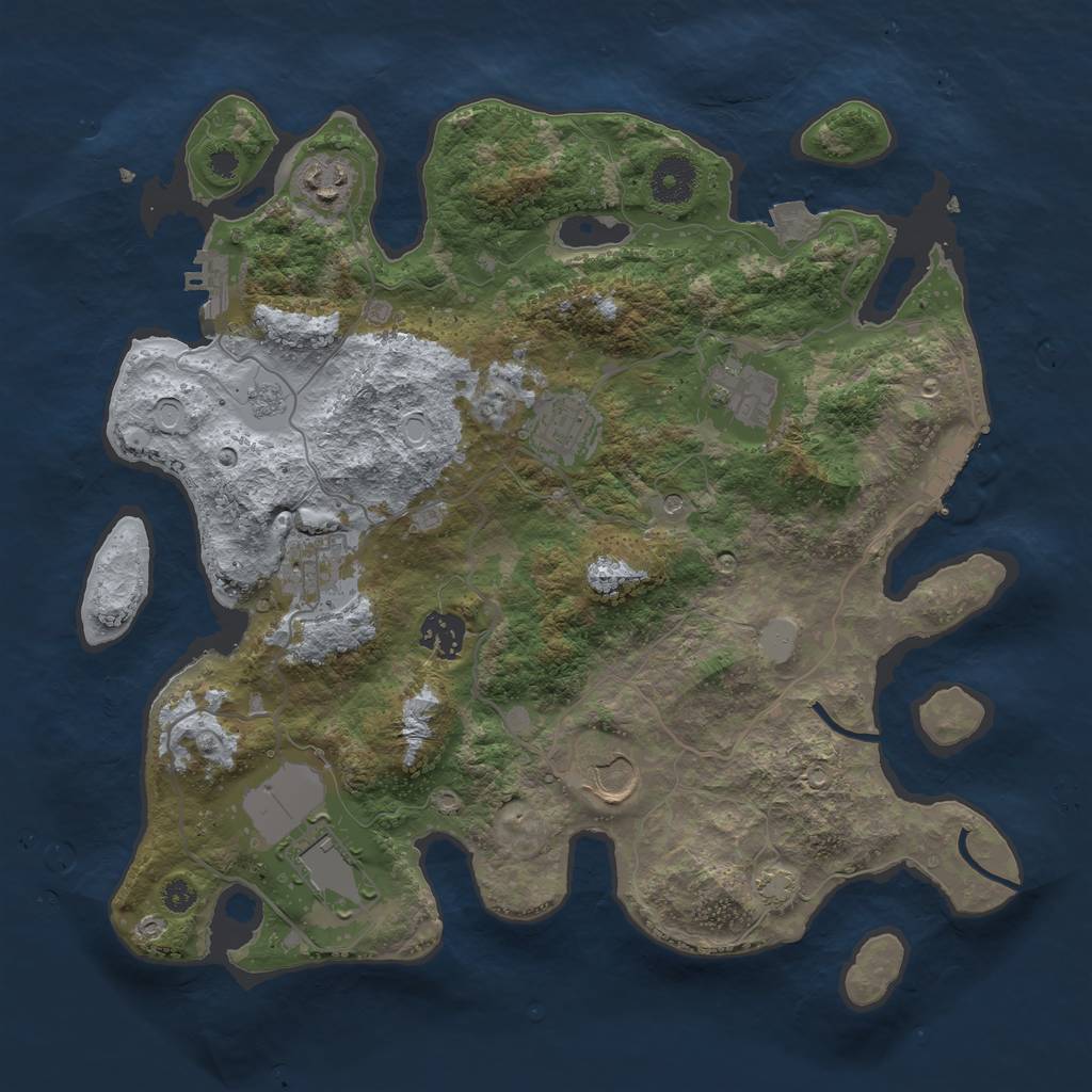 Rust Map: Procedural Map, Size: 3500, Seed: 1657256, 15 Monuments