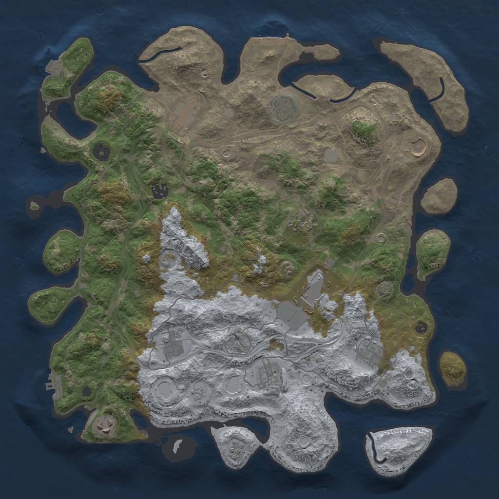 Rust Map: Procedural Map, Size: 4250, Seed: 818835355, 19 Monuments
