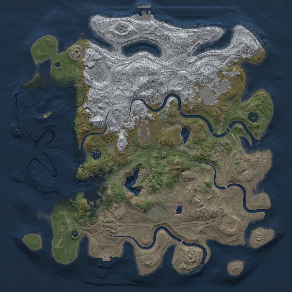 Rust Map: Procedural Map, Size: 4250, Seed: 1263843964, 15 Monuments
