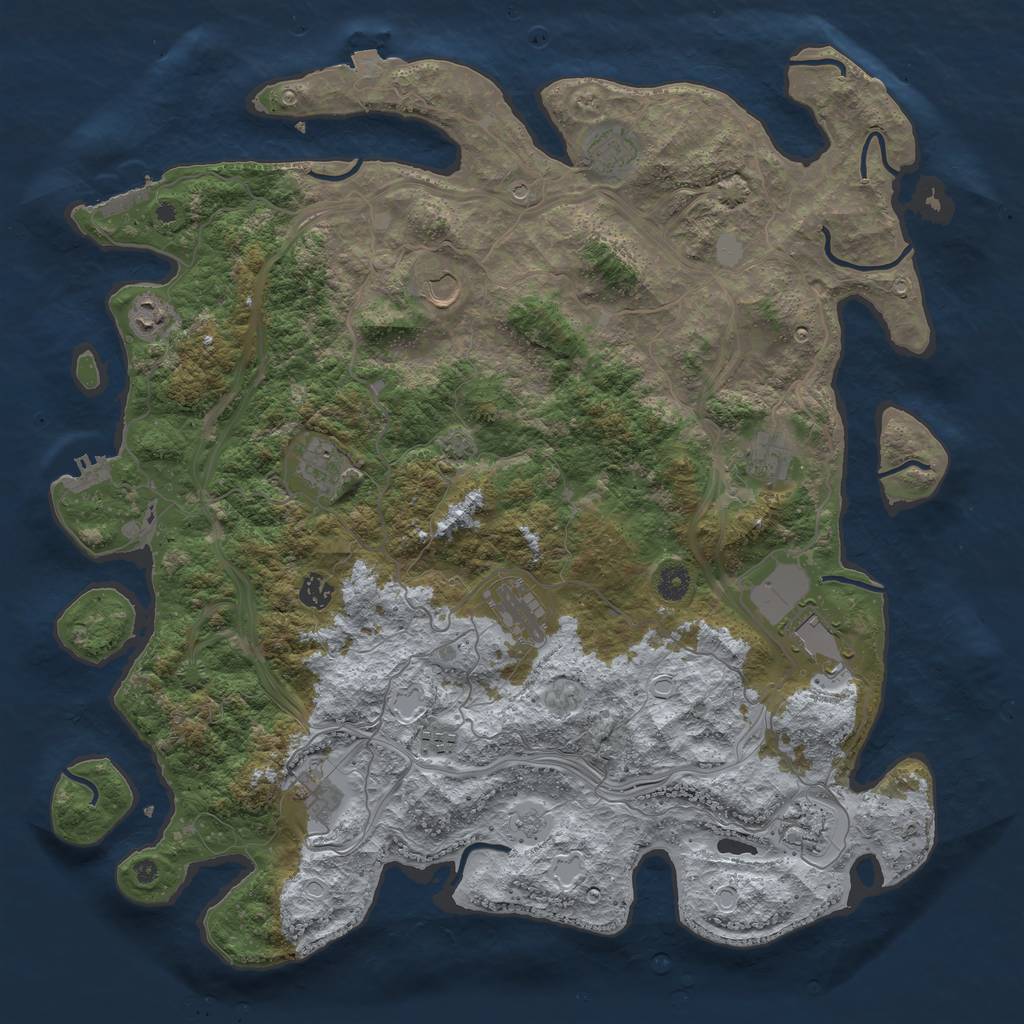 Rust Map: Procedural Map, Size: 4500, Seed: 1094437892, 19 Monuments