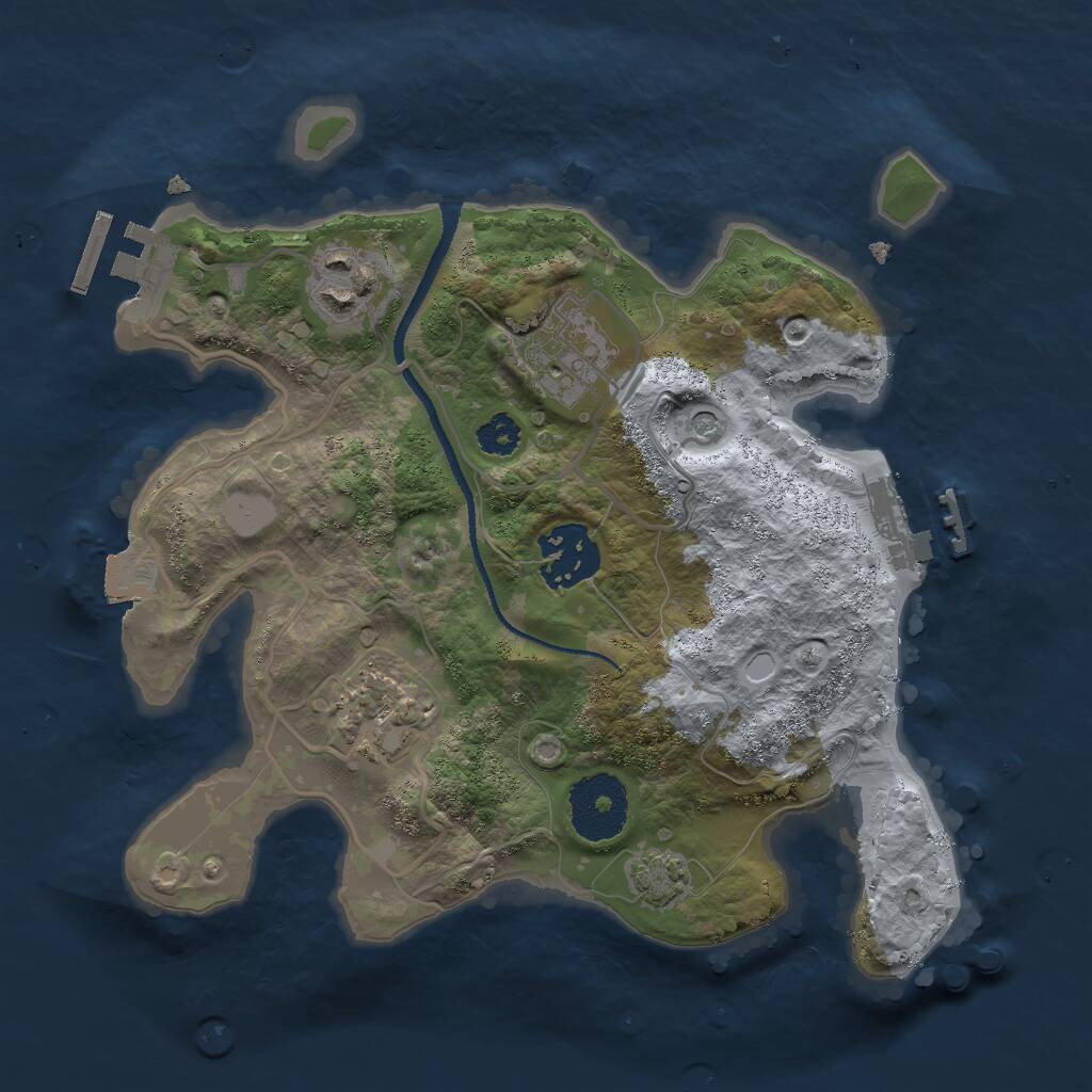 Rust Map: Procedural Map, Size: 2600, Seed: 1529239384, 9 Monuments