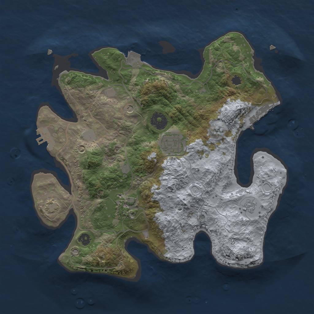 Rust Map: Procedural Map, Size: 2800, Seed: 712372, 10 Monuments