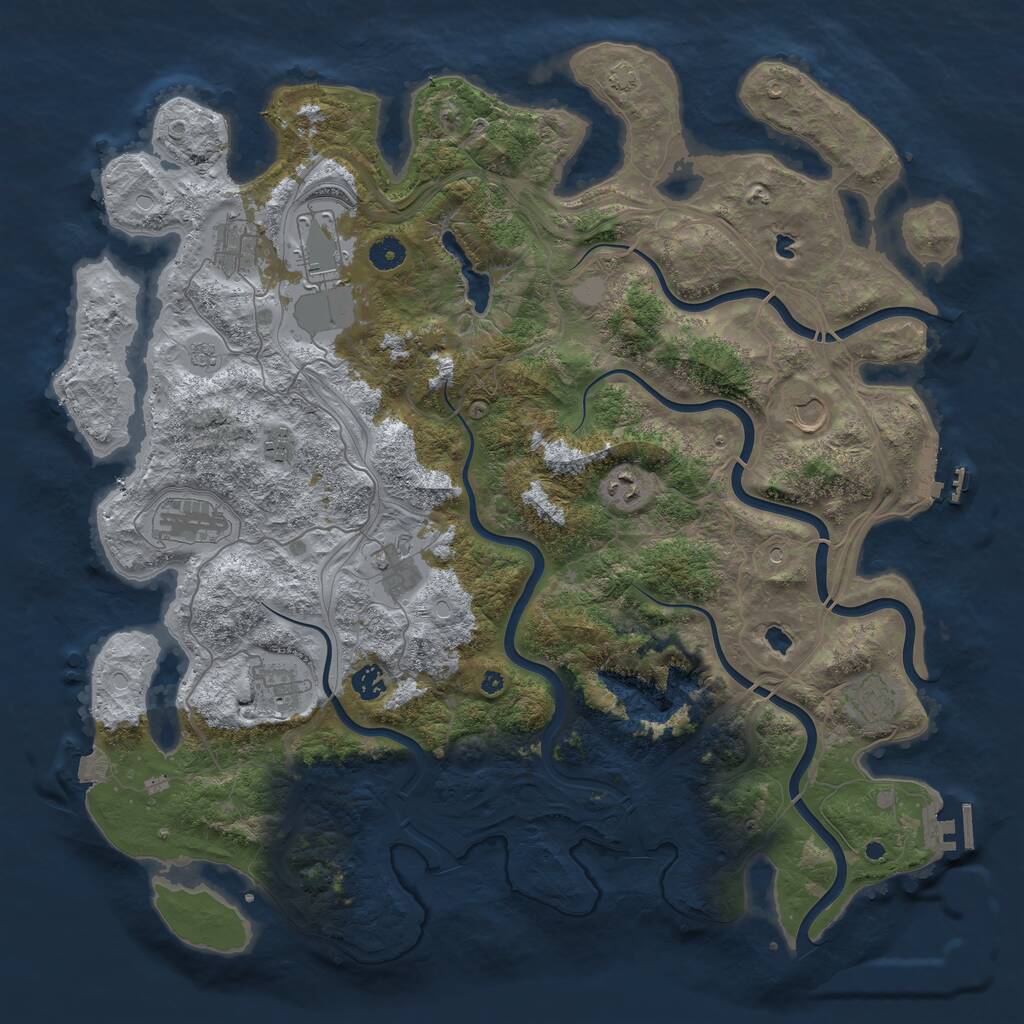 Rust Map: Procedural Map, Size: 4500, Seed: 1122214887, 16 Monuments