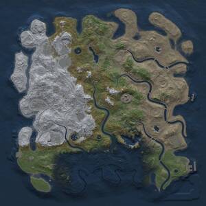 Thumbnail Rust Map: Procedural Map, Size: 4500, Seed: 1122214887, 16 Monuments