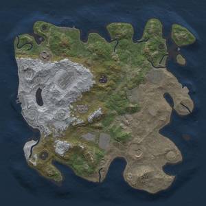 Thumbnail Rust Map: Procedural Map, Size: 3500, Seed: 1130127424, 17 Monuments