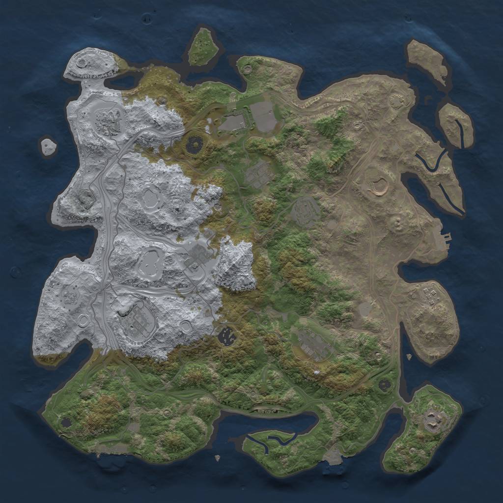 Rust Map: Procedural Map, Size: 4250, Seed: 14501642, 19 Monuments