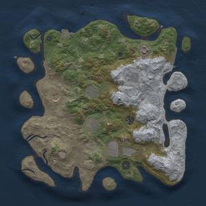 Thumbnail Rust Map: Procedural Map, Size: 3500, Seed: 1203393829, 14 Monuments