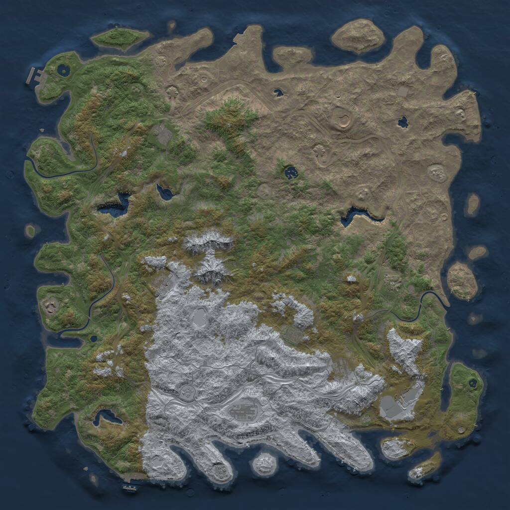 Rust Map: Procedural Map, Size: 6000, Seed: 121501074, 17 Monuments