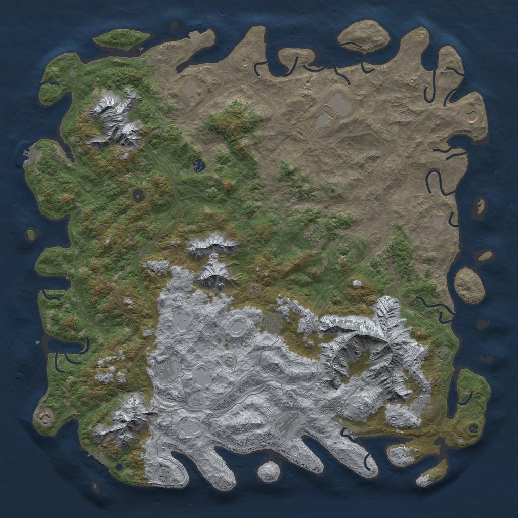 Rust Map: Procedural Map, Size: 6000, Seed: 121501074, 19 Monuments