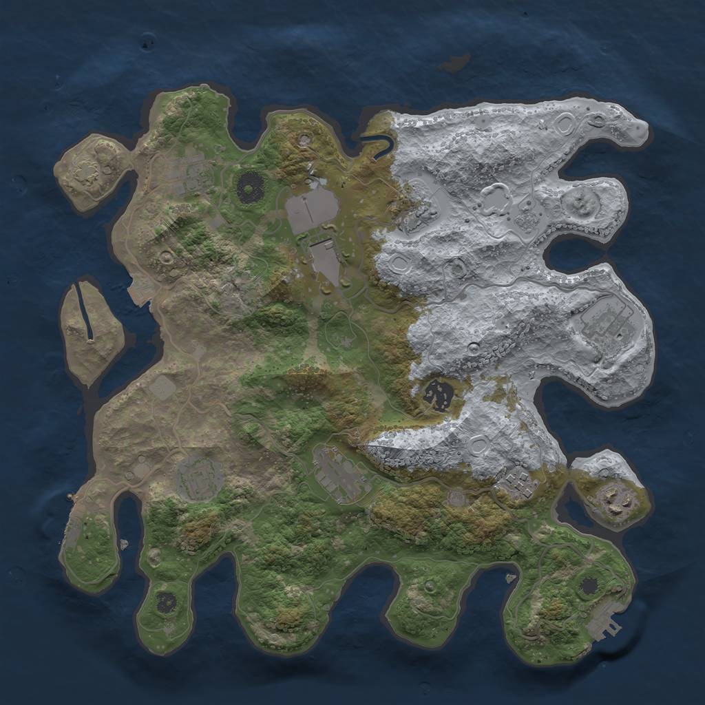 Rust Map: Procedural Map, Size: 3500, Seed: 150429982, 16 Monuments