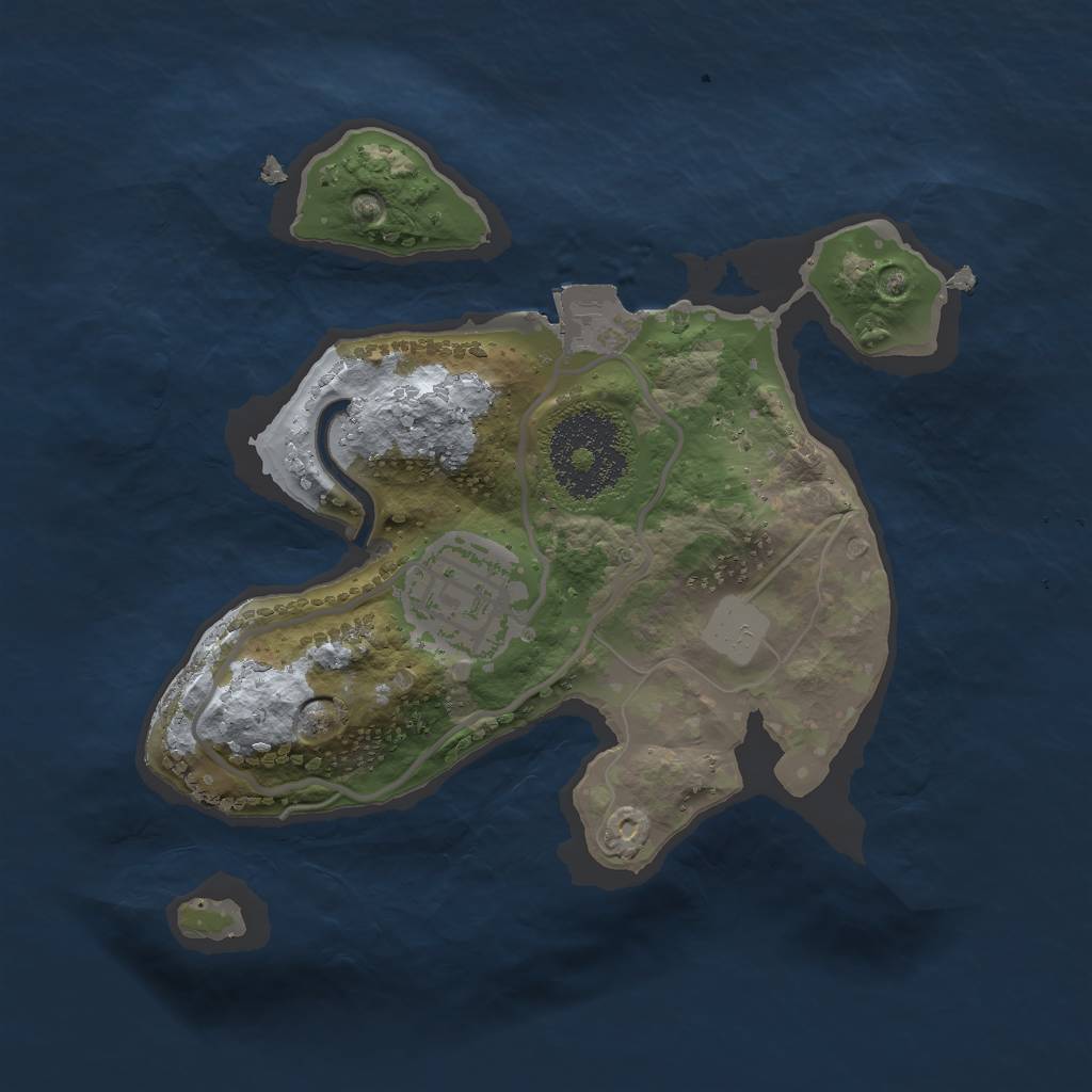 Rust Map: Procedural Map, Size: 2000, Seed: 1428160220, 4 Monuments