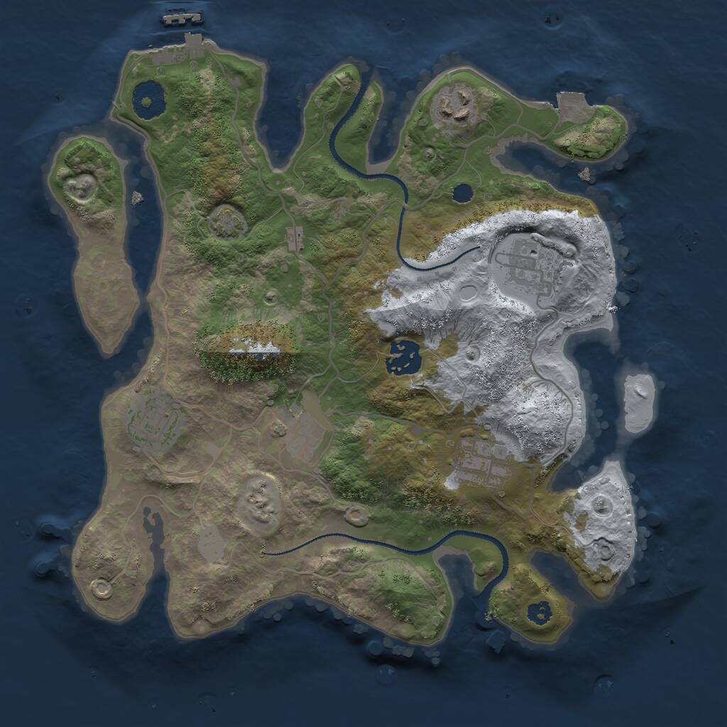 Rust Map: Procedural Map, Size: 3000, Seed: 575821451, 9 Monuments