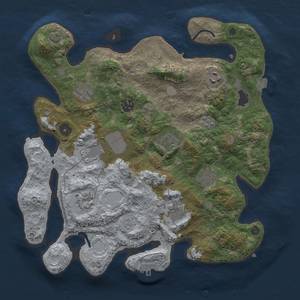 Thumbnail Rust Map: Procedural Map, Size: 3500, Seed: 17918226, 17 Monuments