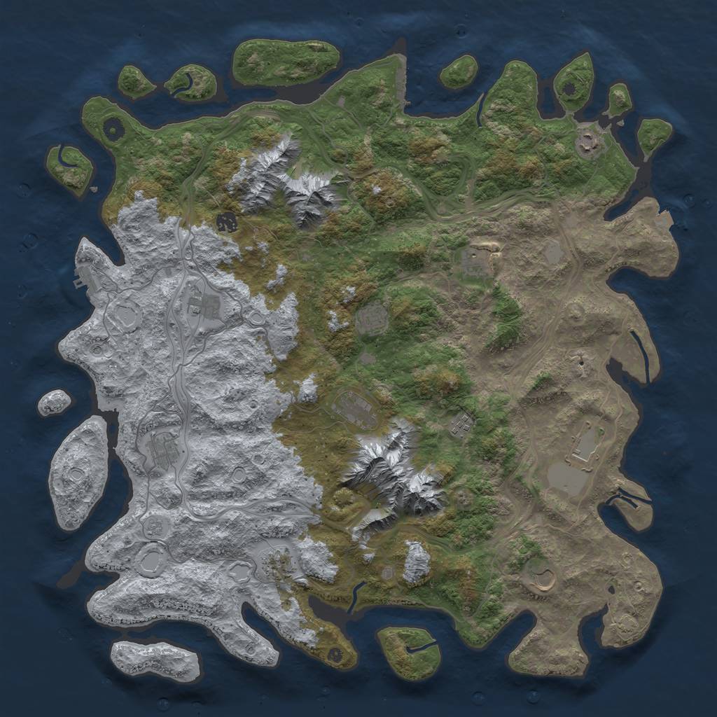 Rust Map: Procedural Map, Size: 5000, Seed: 2068376, 19 Monuments