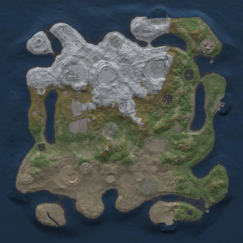 Rust Map: Procedural Map, Size: 3500, Seed: 2024011202, 17 Monuments