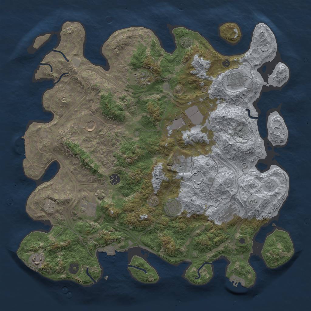 Rust Map: Procedural Map, Size: 4250, Seed: 7040, 19 Monuments