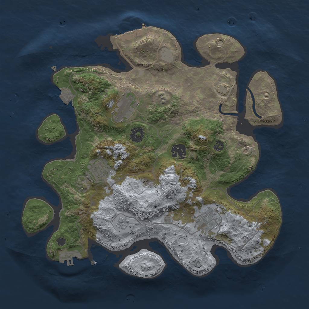 Rust Map: Procedural Map, Size: 3000, Seed: 624926538, 12 Monuments