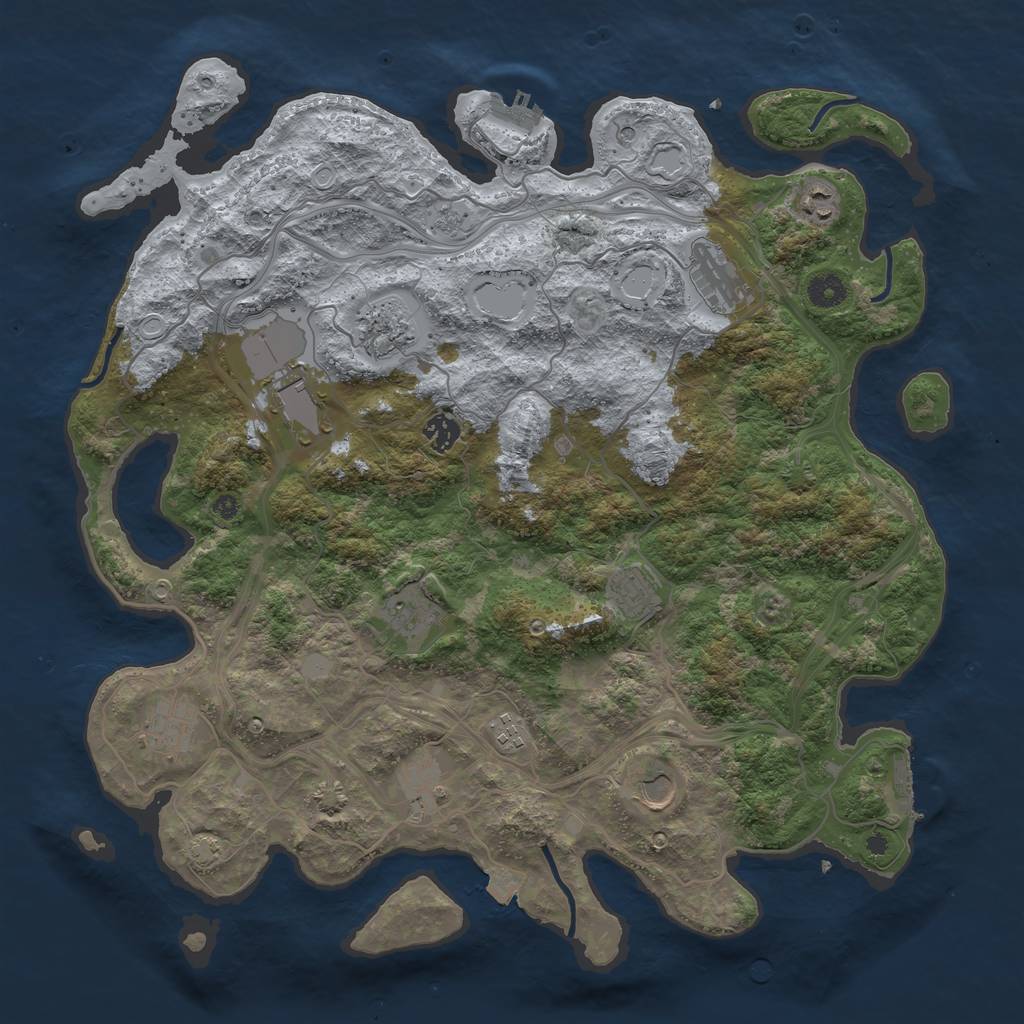 Rust Map: Procedural Map, Size: 4250, Seed: 34877020, 19 Monuments