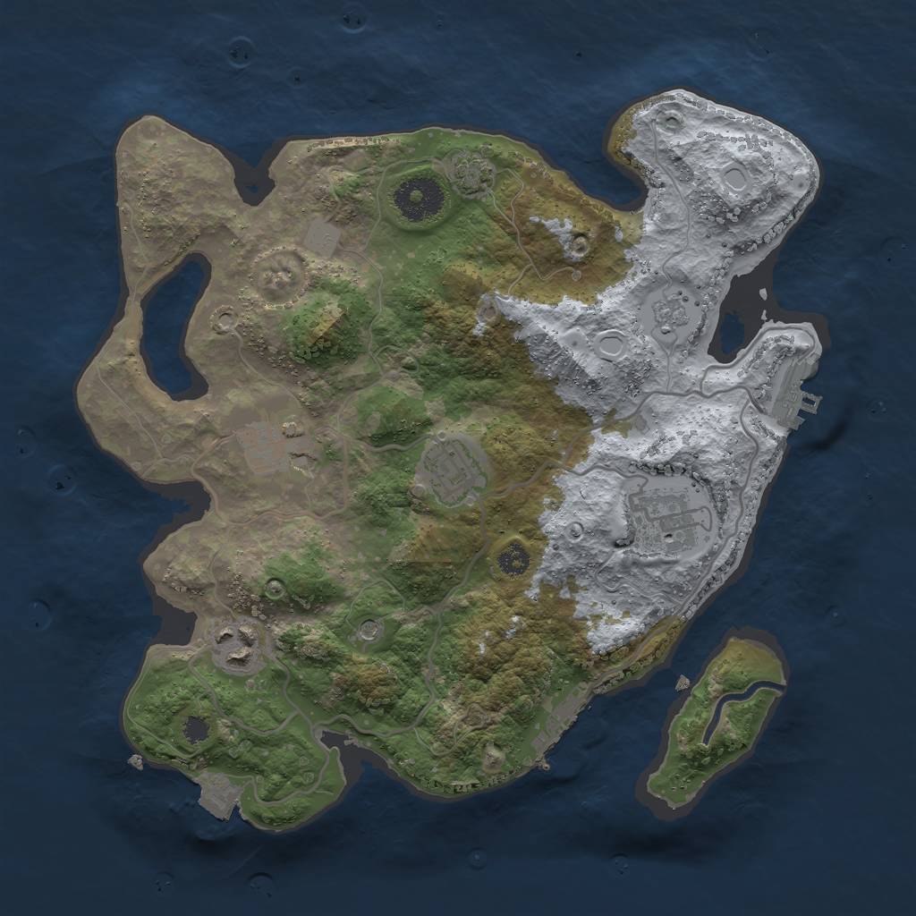 Rust Map: Procedural Map, Size: 3000, Seed: 1757977975, 12 Monuments