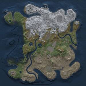 Thumbnail Rust Map: Procedural Map, Size: 3500, Seed: 54152068, 16 Monuments