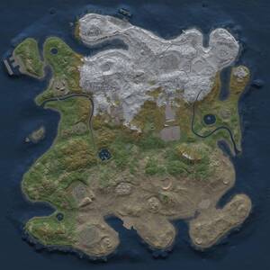 Thumbnail Rust Map: Procedural Map, Size: 3500, Seed: 54152068, 15 Monuments