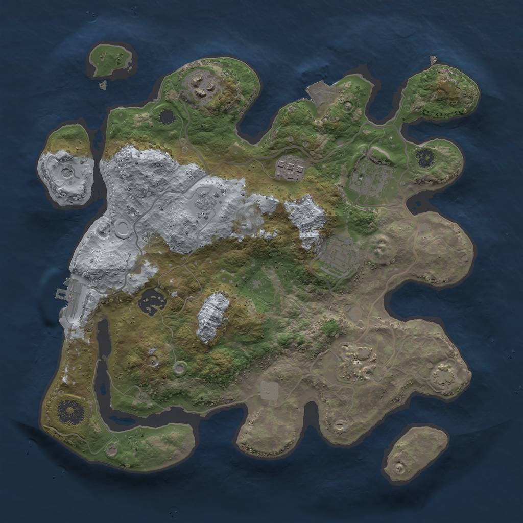Rust Map: Procedural Map, Size: 3000, Seed: 1540642214, 13 Monuments
