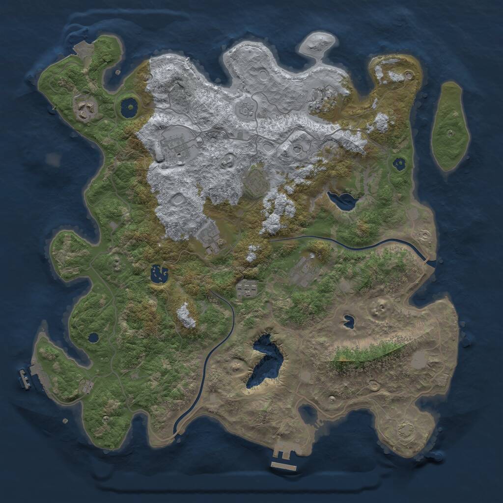 Rust Map: Procedural Map, Size: 4000, Seed: 371969966, 14 Monuments